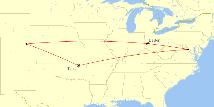 Map of flight routes, created by Paul Bogard’s Flight Historian
